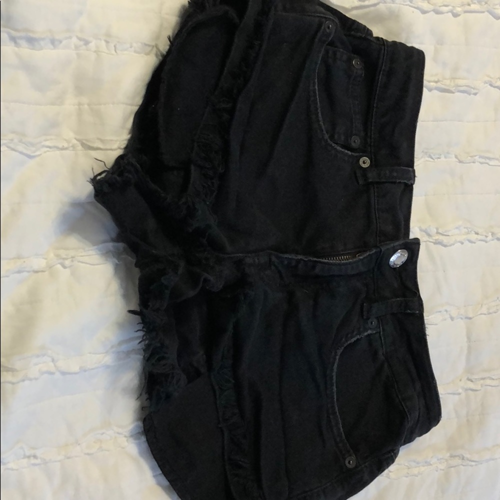 American eagle high rise black  jean shorts